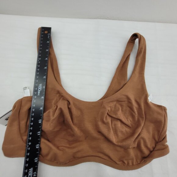 NEW Victorias Secret PINK Cotton Wave Unlined Bralette Size XXL Camel Brown NWT - Picture 11 of 12